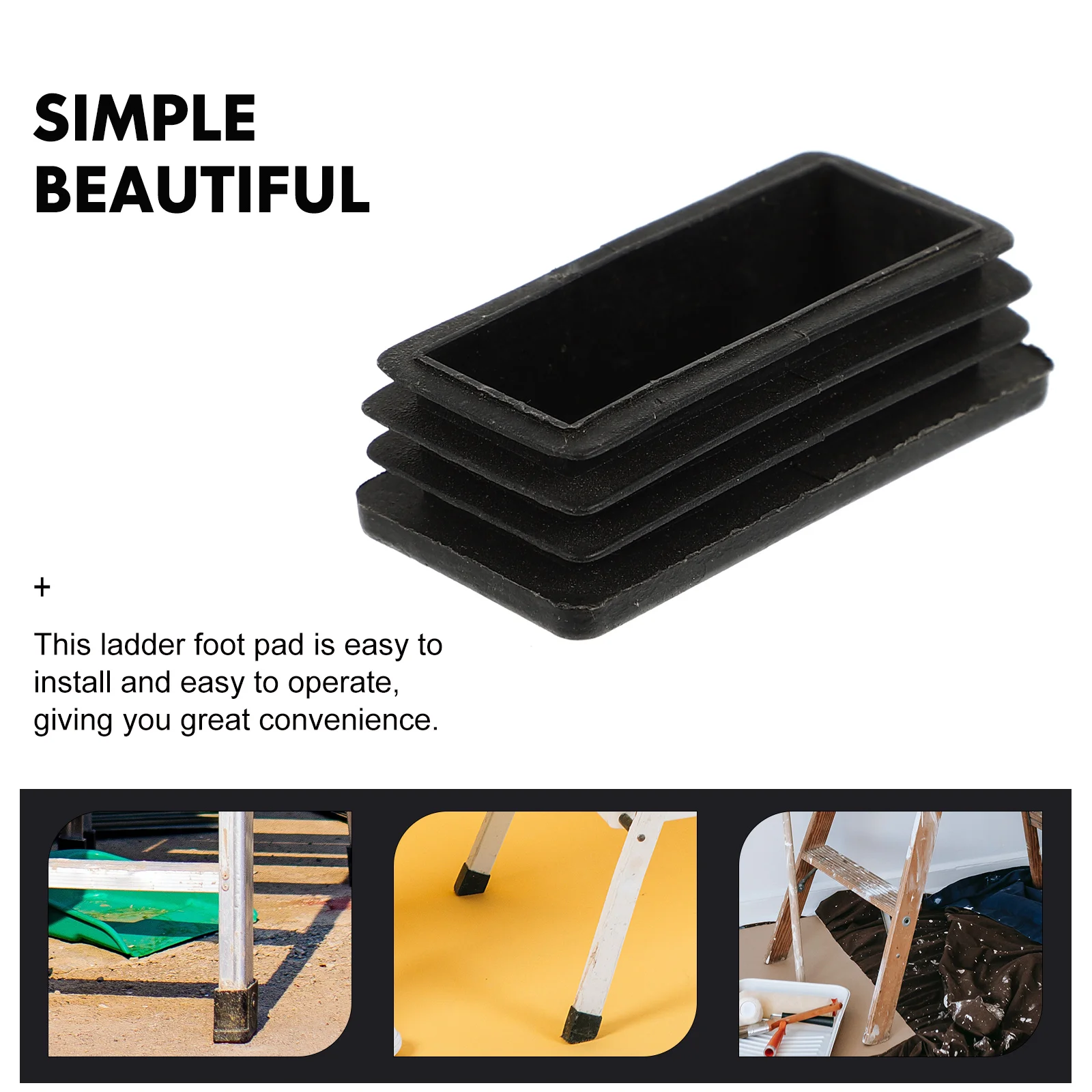 

4 Pcs Ladder Feet Pads Rubber Anti Slip Non Skid Stair Mats Telescoping Leg Cover Protector Comfortable Wear Resistant