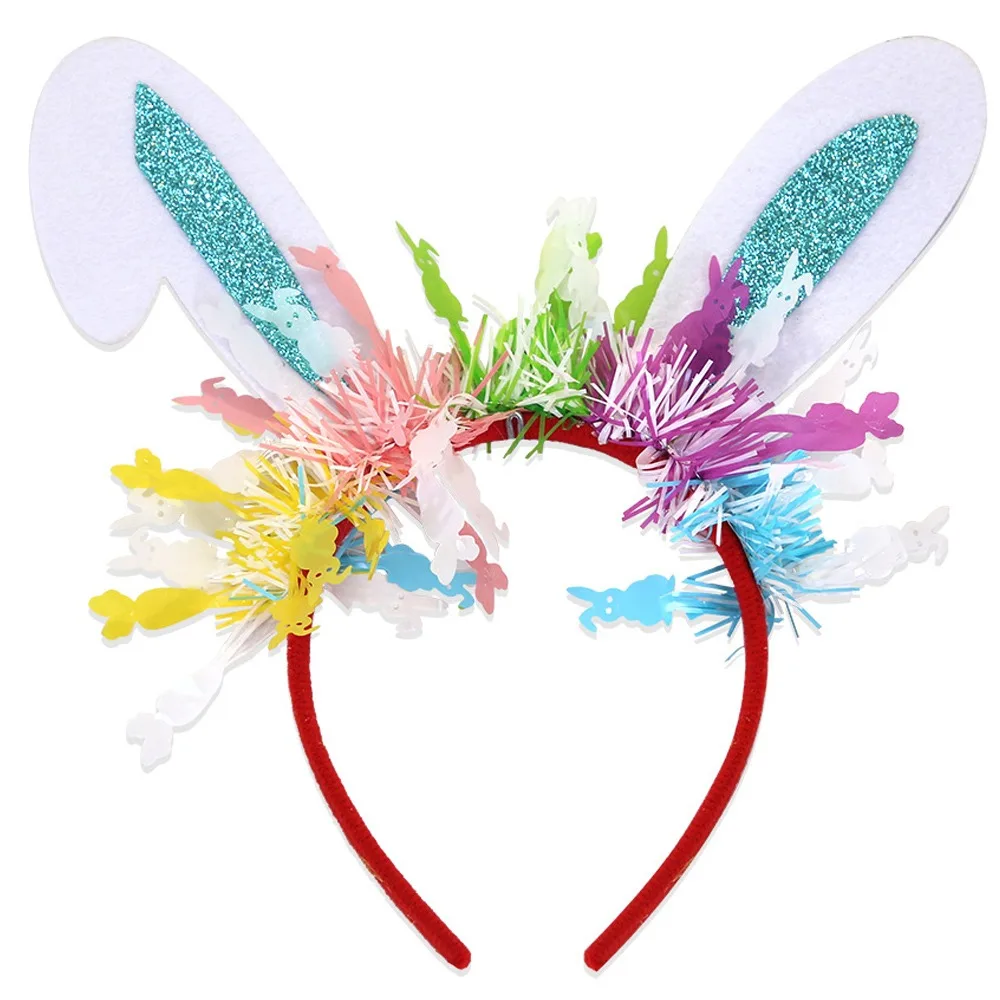 

Colorful Easter Rabbit Ears Headbands Sequin Wear-resistant Bunny Ears Hair Hoop Exquisite Non-slip Cosplay Headbands