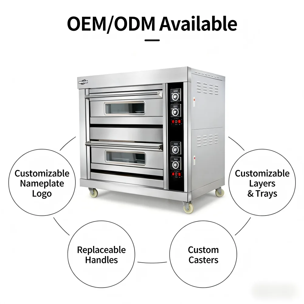 Electric oven, suitable for home or store use, with baking sheets and trays