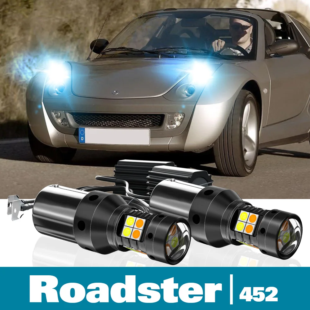 

2pcs LED Dual Mode Turn Signal+Daytime Running Light DRL Canbus For Smart Roadster 452 Accessories 2003 2004 2005