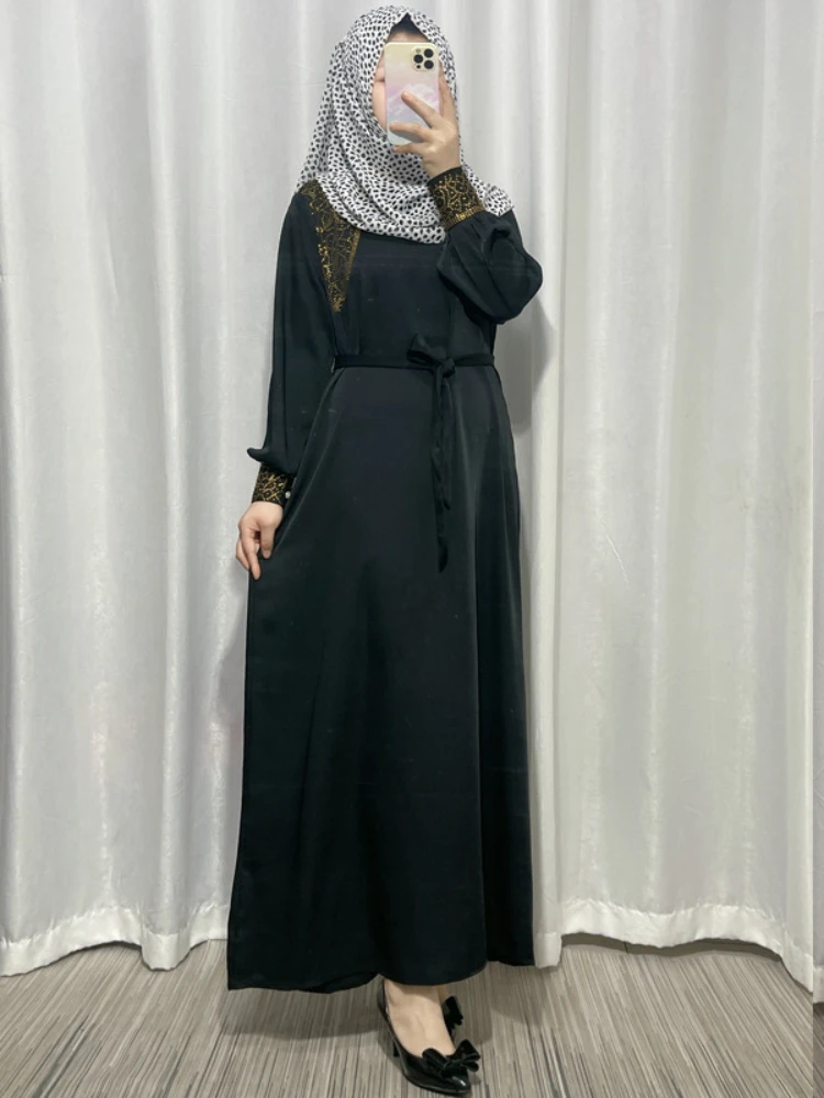 Eid Muslim Women Loose Lace Up Dress Abaya Party Dresses Ramadan Abayas Caftan Kaftan Elegant Vestidos Morocco Turkey Dubai