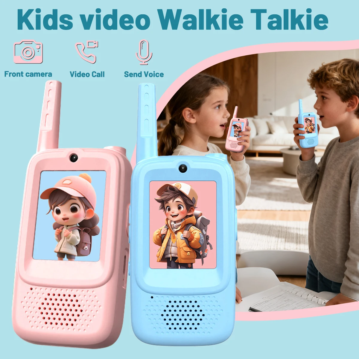 

Lastest Video Walkie Talkies for Kids Upgrade JK300 JK200 Toddler Toys Indoor Camping Birthday Chirstmas Gifts for Kids Age 3-12
