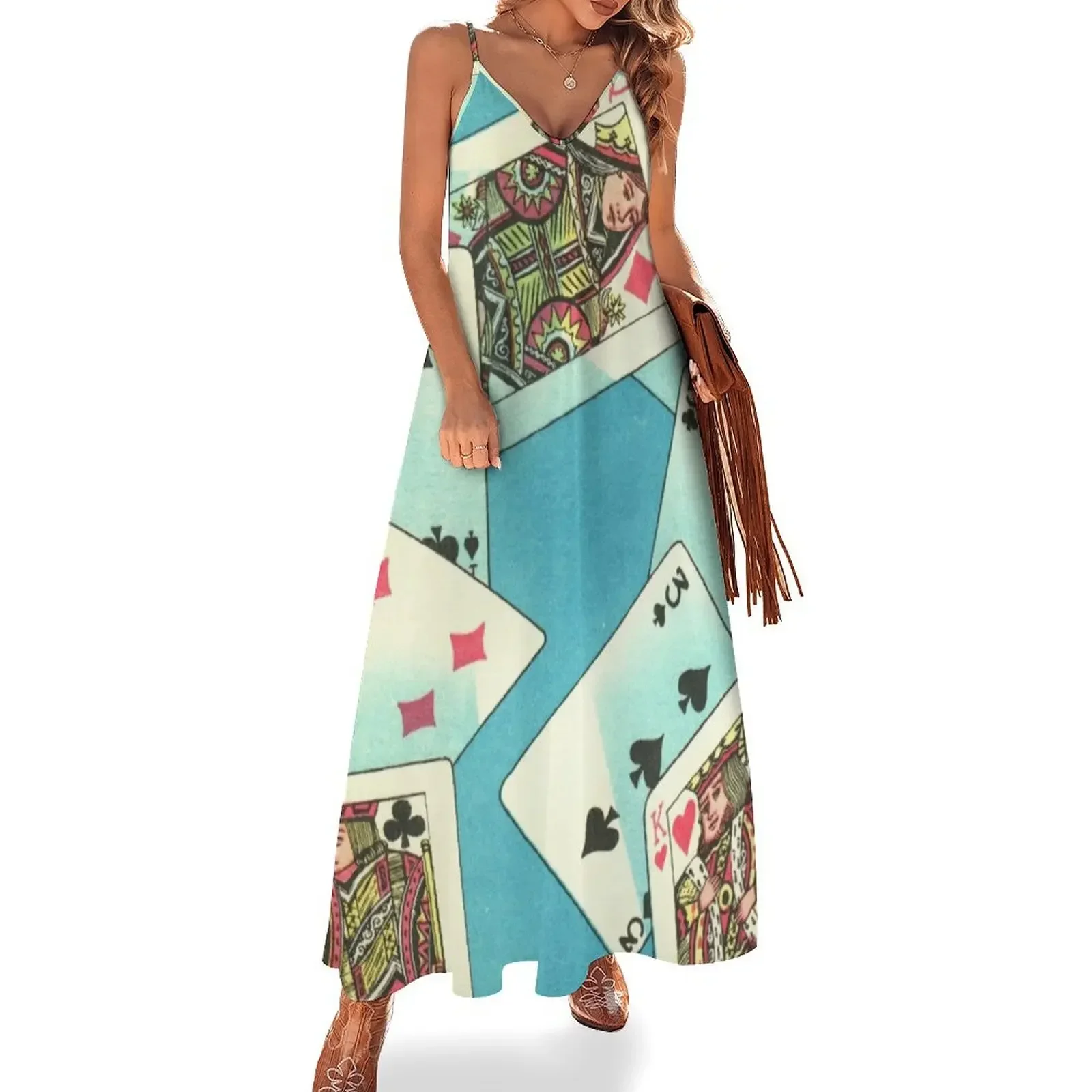 

Poker Night - Playing Cards Vintage Illustration Sleeveless Dress birthday dress for women dresses ladies 2024 summer Dress