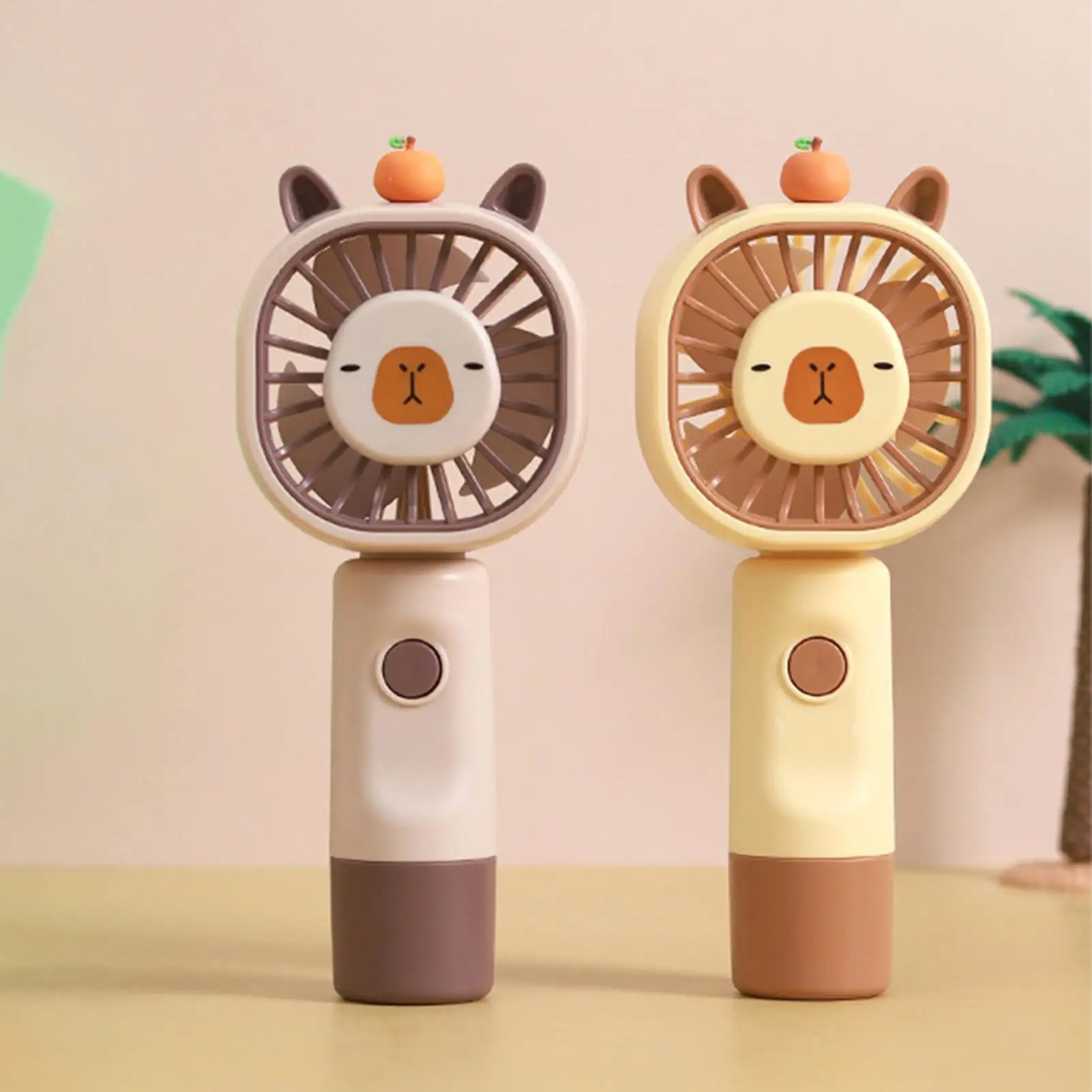 Mini Fan Handheld Portable Capybara 5-Level USB Charging Fan Rechargeable Handheld Cooling Tool For Travel Camping Beach Summer
