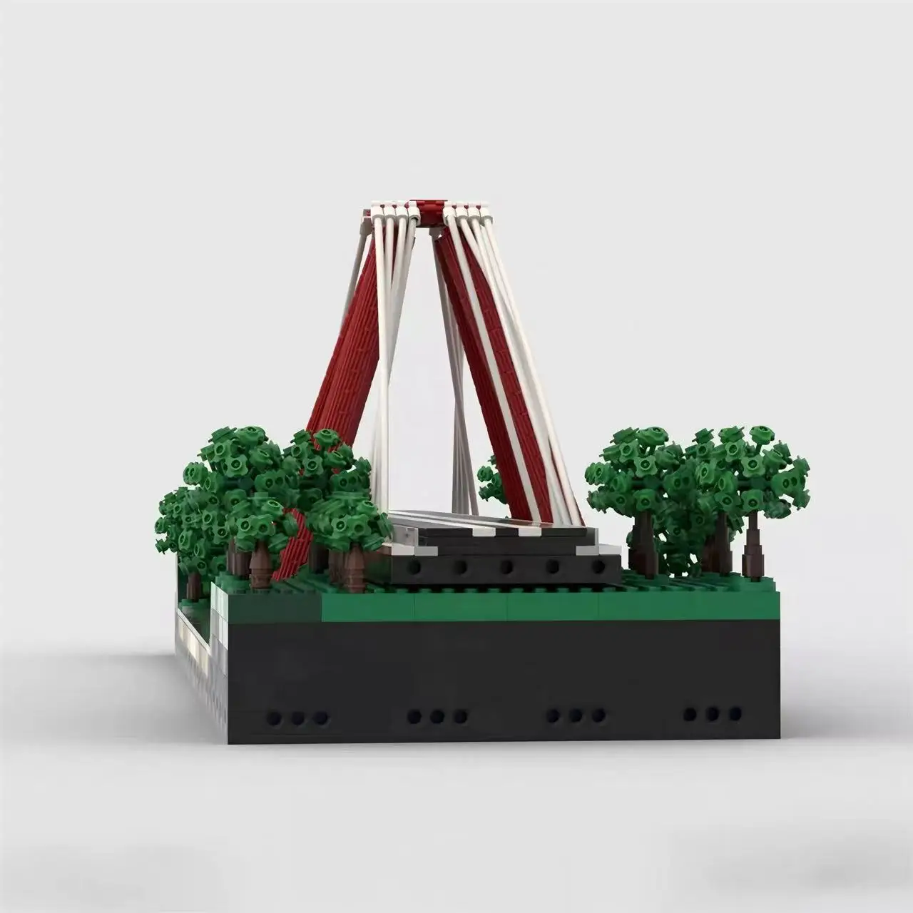 Moc americano robert stewart ponte blocos de construção conjunto 1/200th escala paisagem urbana coleção tijolos brinquedo para o presente aniversário do miúdo