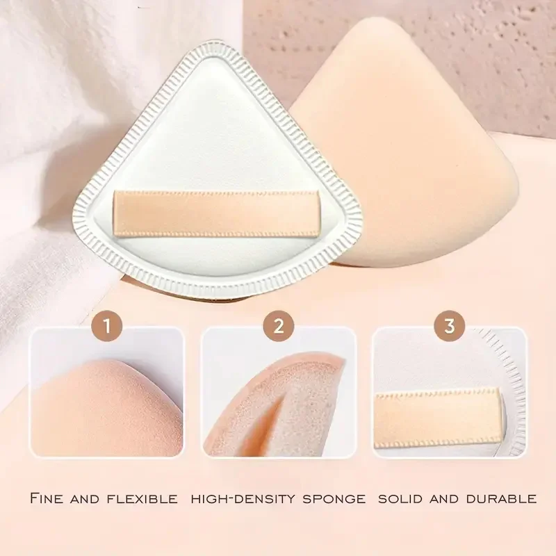 ฟองน้ำแต่งหน้าแบบนุ่ม 1 ชิ้น รูปทรงกลม สี่เหลี่ยม สามเหลี่ยม สำหรับใช้กับแป้งฝุ่น คอนซีลเลอร์แบบน้ำ และครีม ใช้ได้ทั้งแบบเปียกและแบบแห้ง