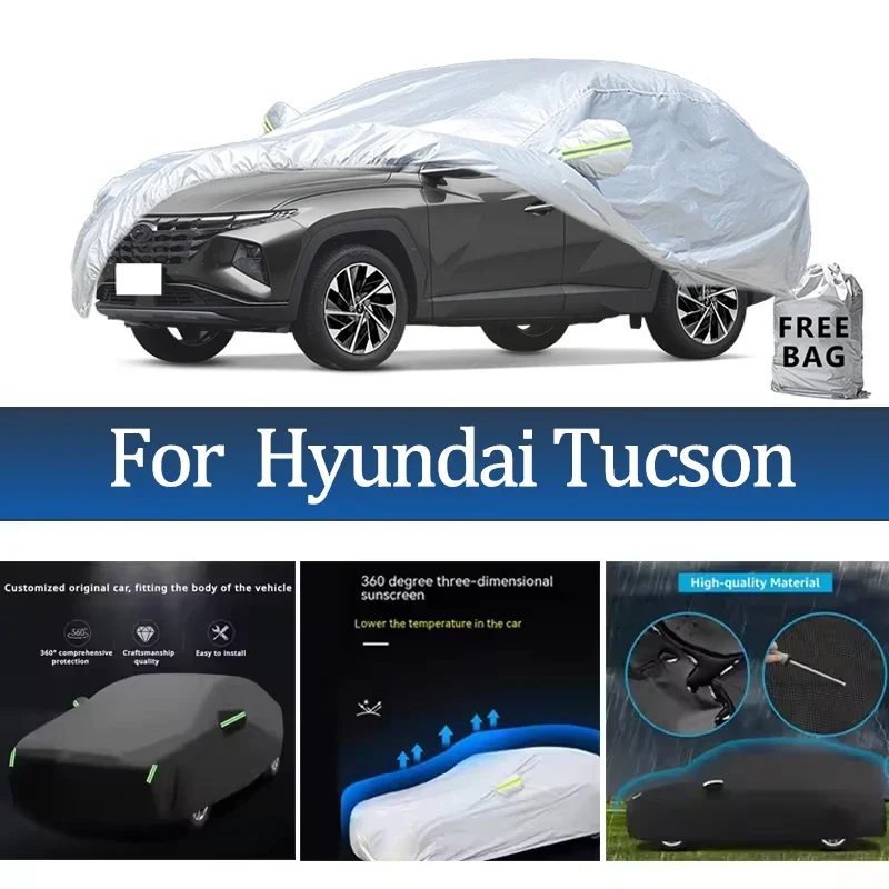 For Hyundai Tucson Car Cover Outdoor Protection Covers Snow Sunshade Waterproof Dustproof Exterior UV Car Accessories
