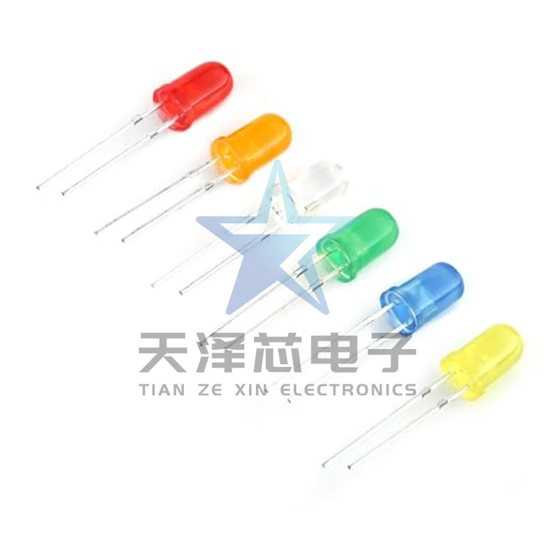 Diode pemancaran cahaya Led kecerahan tinggi, 5mm 3mm merah kuning hijau biru putih