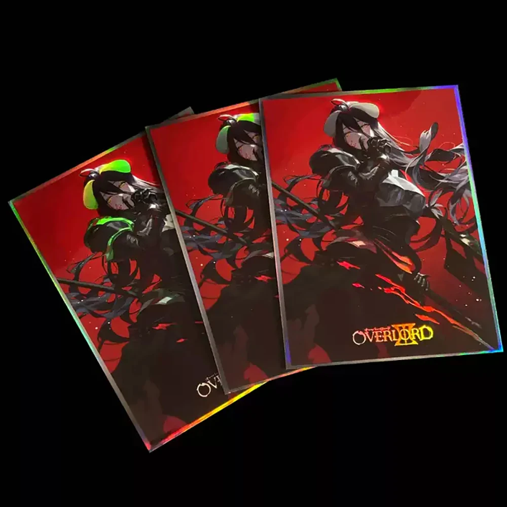 

64Pcs Anime Overlord Card Sleeves Albedo Laser Flash Diy Collect Battle Cards Sleeves Decoration Fans Holiday Gift 66X91mm