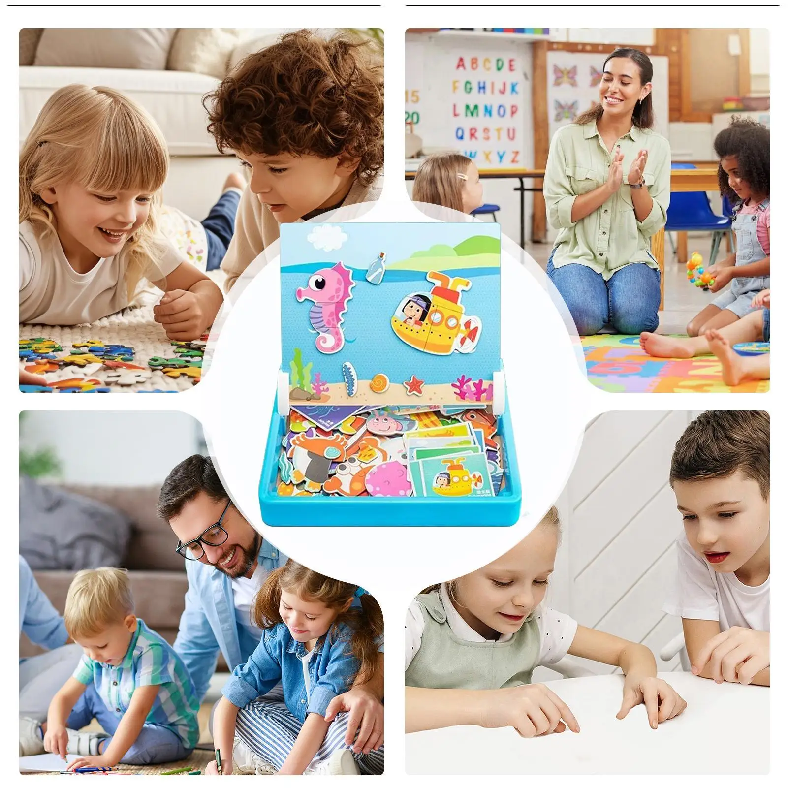 Quebra-cabeça de viagem dupla face jogos de tabuleiro fazenda quebra-cabeças crianças brinquedos de atividade para meninas da criança crianças pré-escolar carro de viagem de estrada