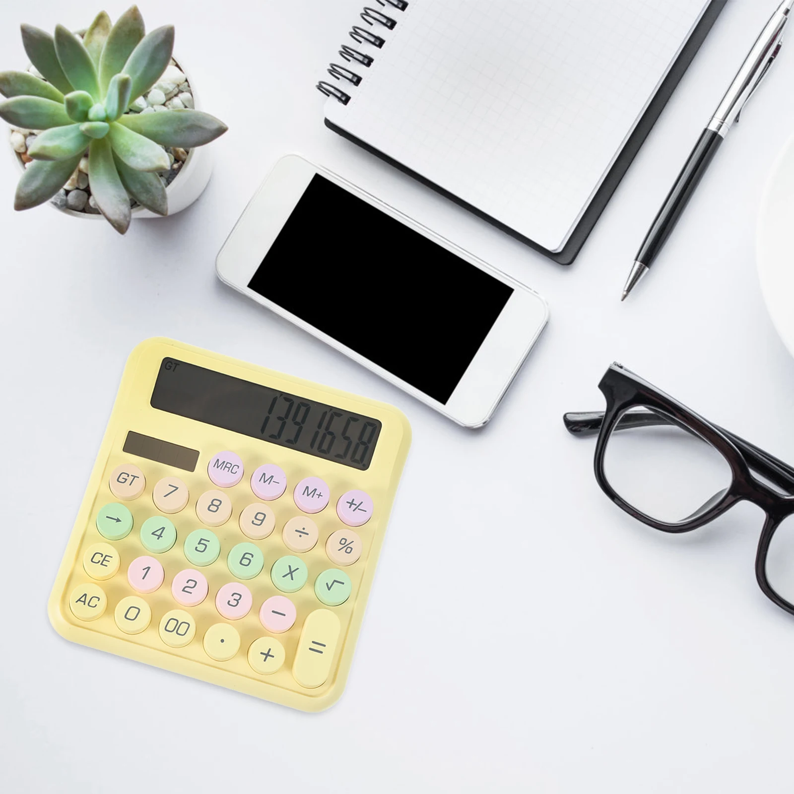 

Mechanical Keyboard Calculator Cute Small Handheld Classroom Calculators Yellow Basic Pocket Size Student