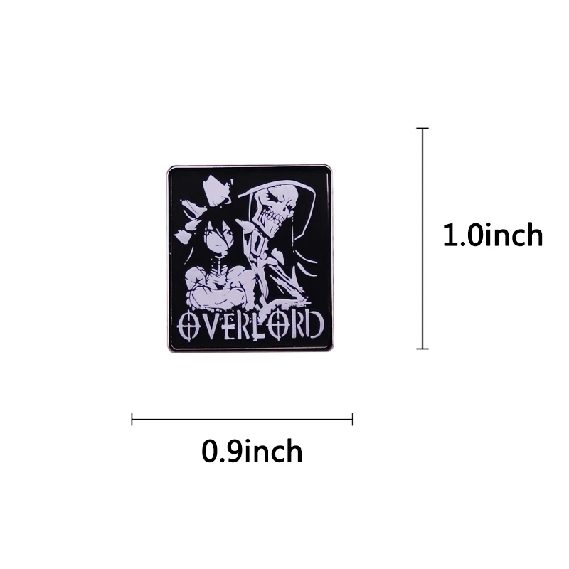 Overlord Albedo and Ainz Enamel Pin Funny Anime Movie Brooch Badge Otaku Gift
