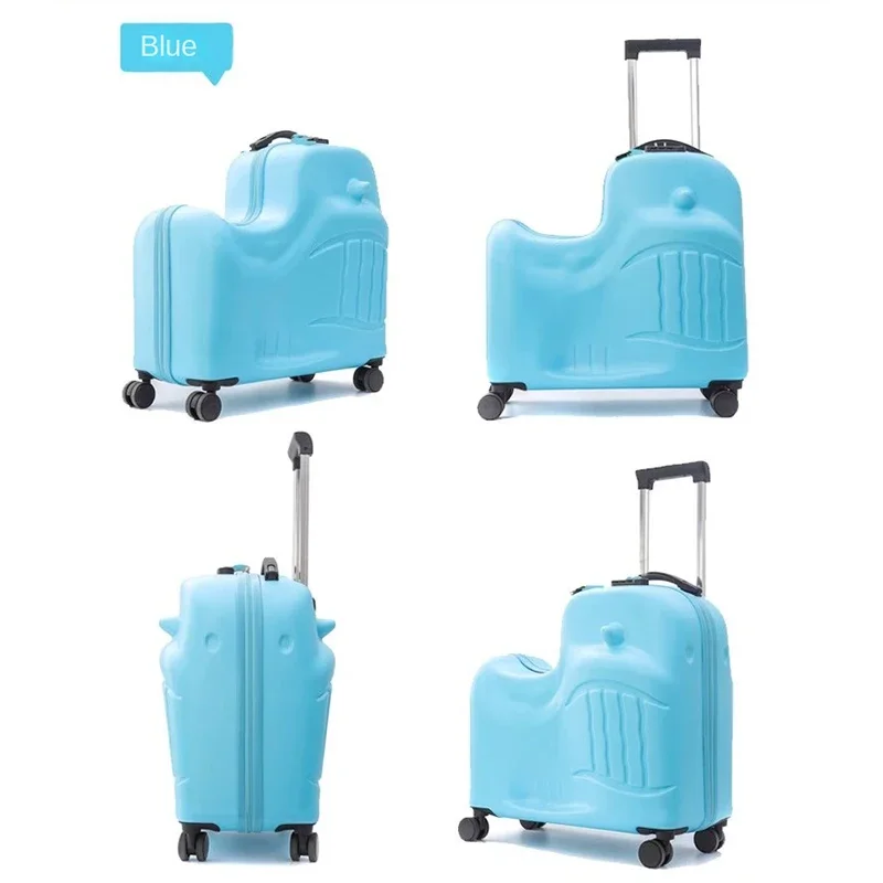 Cute Children\'s Aluminum Trolley Case can Sit and Ride Snail Luggage 24 Inch Universal Wheel 20 Inch can Boarding Suitcase