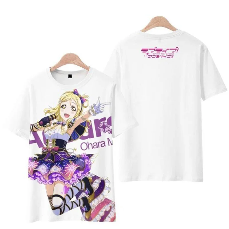 Anime Print LoveLive Sunshine Aqours Kawaii 3d T-shirt Men Women T Shirts Tops O-neck Short Sleeve T-shirts Tee Shirt Sweatshirt