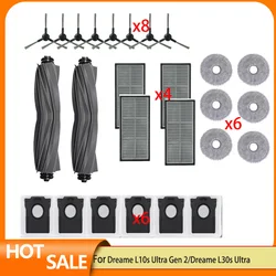 Dreame L10s Ultra Gen 2 / L30s Ultra / L30 Pro Ultra  Vacuum Parts Main Roller Side Brush Hepa Filter Mop Dust Bag Accessories