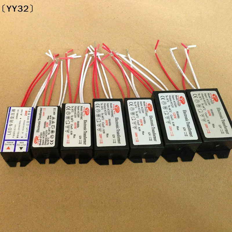 Electronic Transformer 20W 50W 60W 80W 105W 120W 160W 180W AC220V To 12V For Halogen Lamp & Crystal Lamp G4 Light Beads〔YY32〕