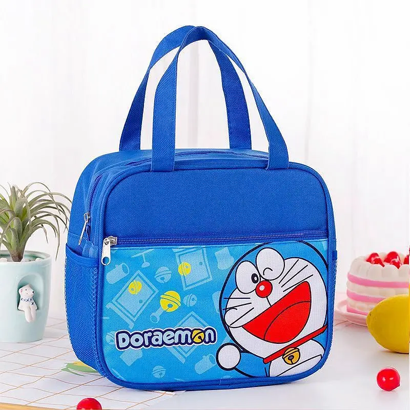 

Сумка для хранения с изображением кота, студента, мальчика и девочки, парусиновая сумка, детская милая сумка-бенто с героями мультфильмов, сумка для ланча с героями мультфильмов Doraemon