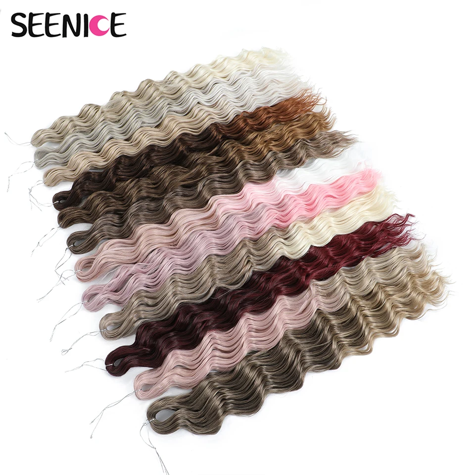 Anna Cabelo-Sintético Loose Deep Wave Twist Crochet Hair Braid, Afro Curl, Ombre Blonde, Water Wave Trança, Extensão para Mulheres