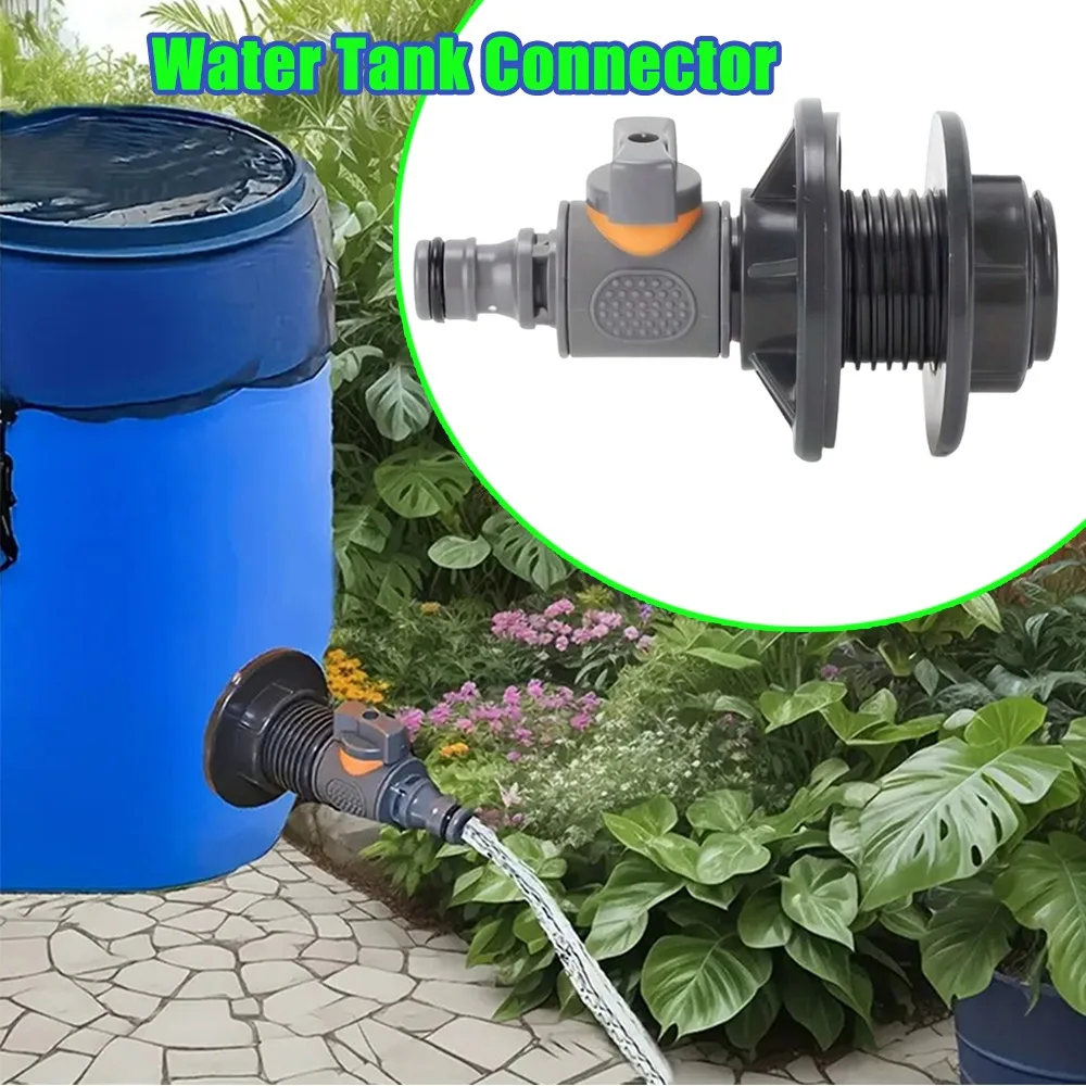Quick Install Rainwater Collection Connector Kit Water Butt Adapter With Valve Durable Water Tank Male Thread Connector