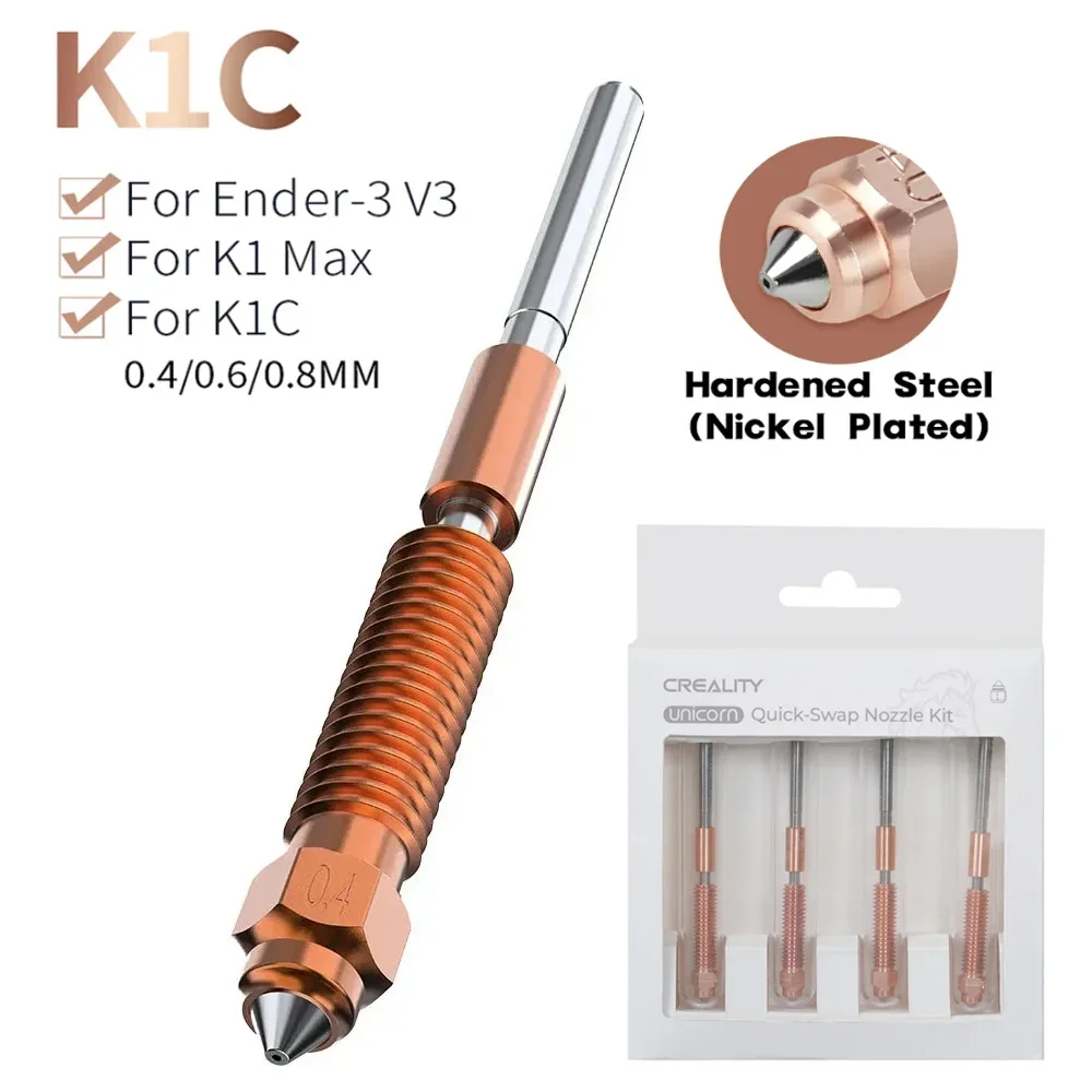 0.4/0.6/0.8mm K1C Nozzle All-in-one Copper Titanium Nozzles High Flow Upgraded K1C K1 Max Nozzle For Ender-3 V3 Tool Parts