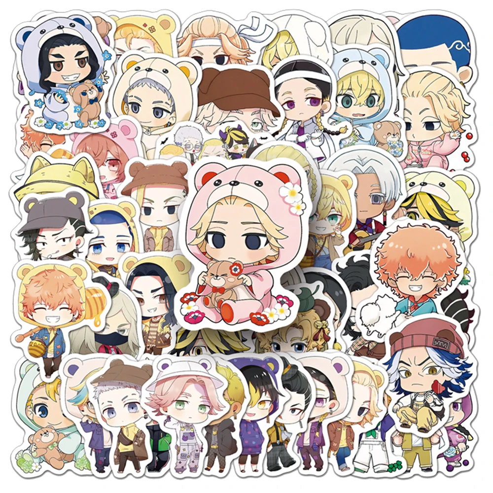 

10/30/50pcs Kawaii Anime Tokyo Revengers Stickers Cute Cartoon Q Version Graffiti Sticker Laptop Suitcase Phone Decals Kids Toy