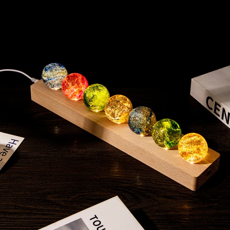 1 Set Fantasy Colorful Glass Star Ball Luminous Planet Astronomy Planets Ball Fantastic Style Home Decoration Cosmic Model Gift - Image 3