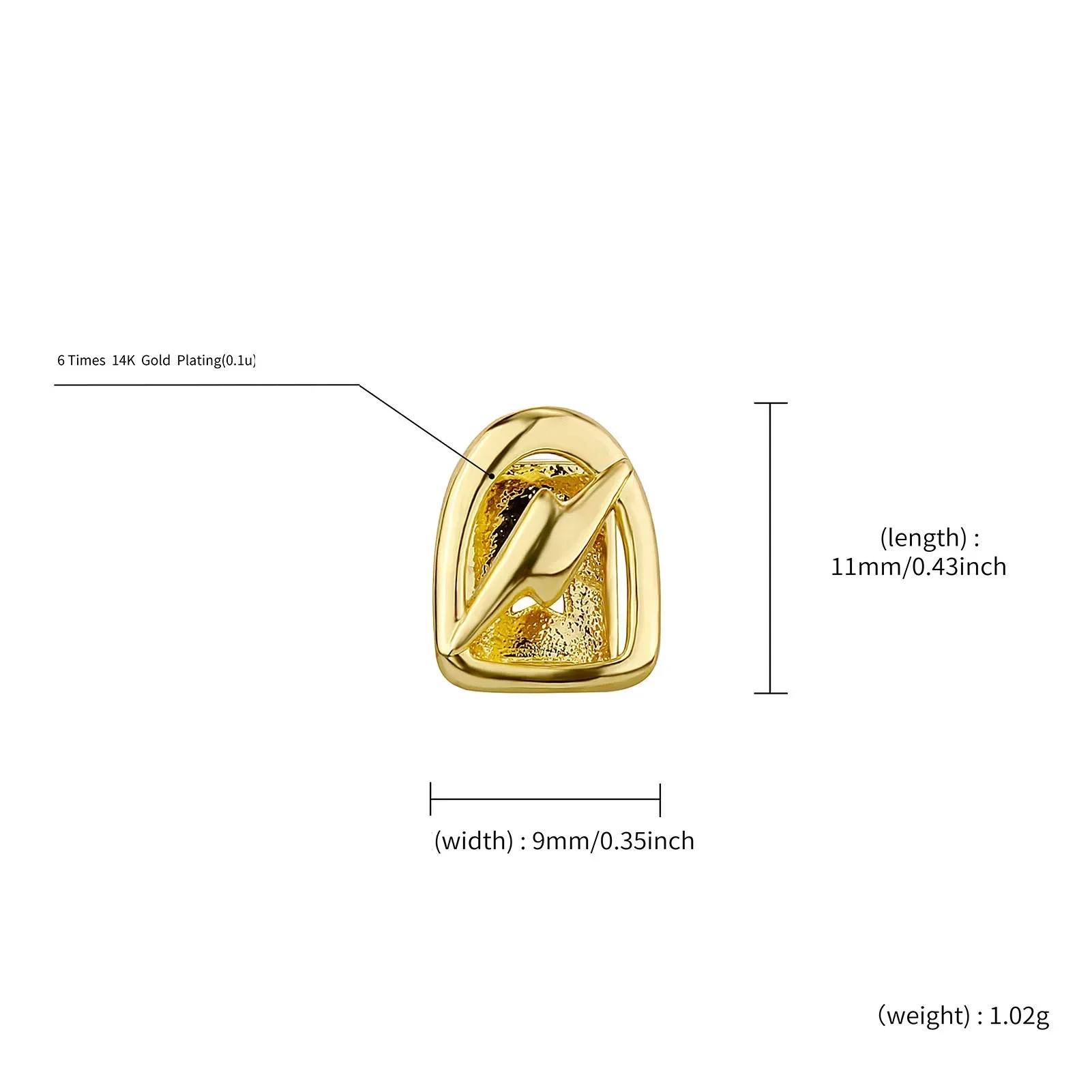 قبعات الأسنان العصرية جوفاء واحدة البرق الأسنان قبعات شوايات الأسنان مجوهرات الأسنان التبعي لجميع القديسين #6