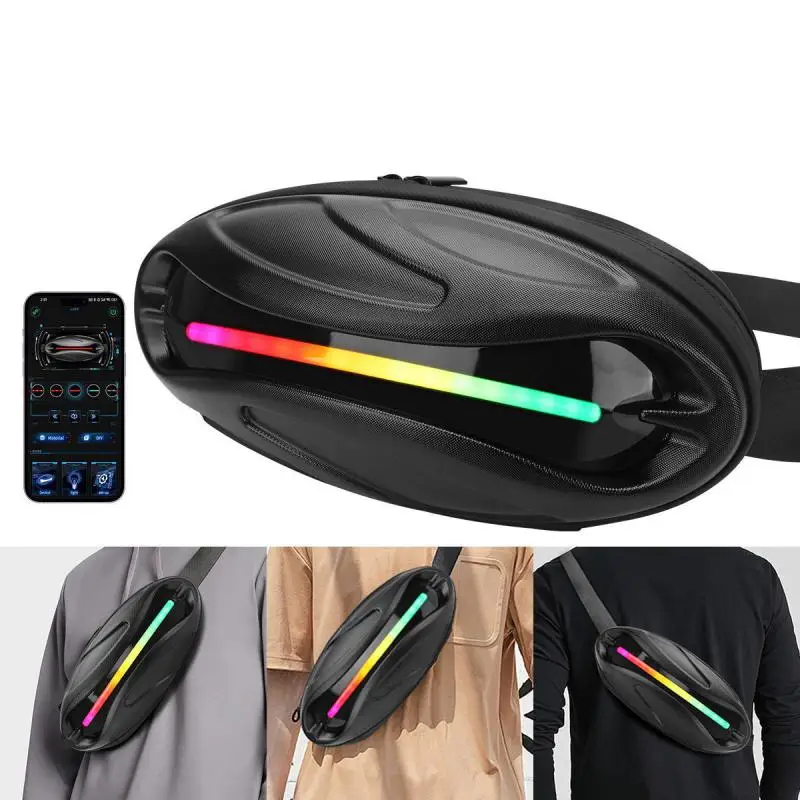

Dynamic Screen Satchel with LED Screen Display APP Control Riding Drop Waterproof Travel Cycling Bag Outdoor Bags Chest Bag