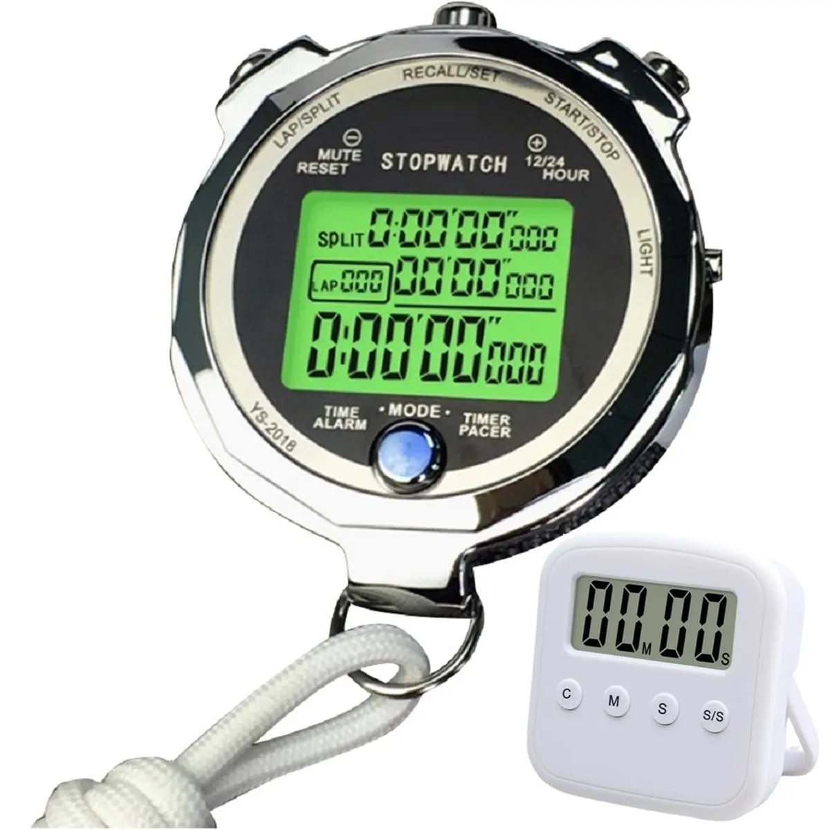 DT38 Luminous Display Stopwatch Timer Metal Training Track and Field Referee Thousandth of A Second Training Sports Timer