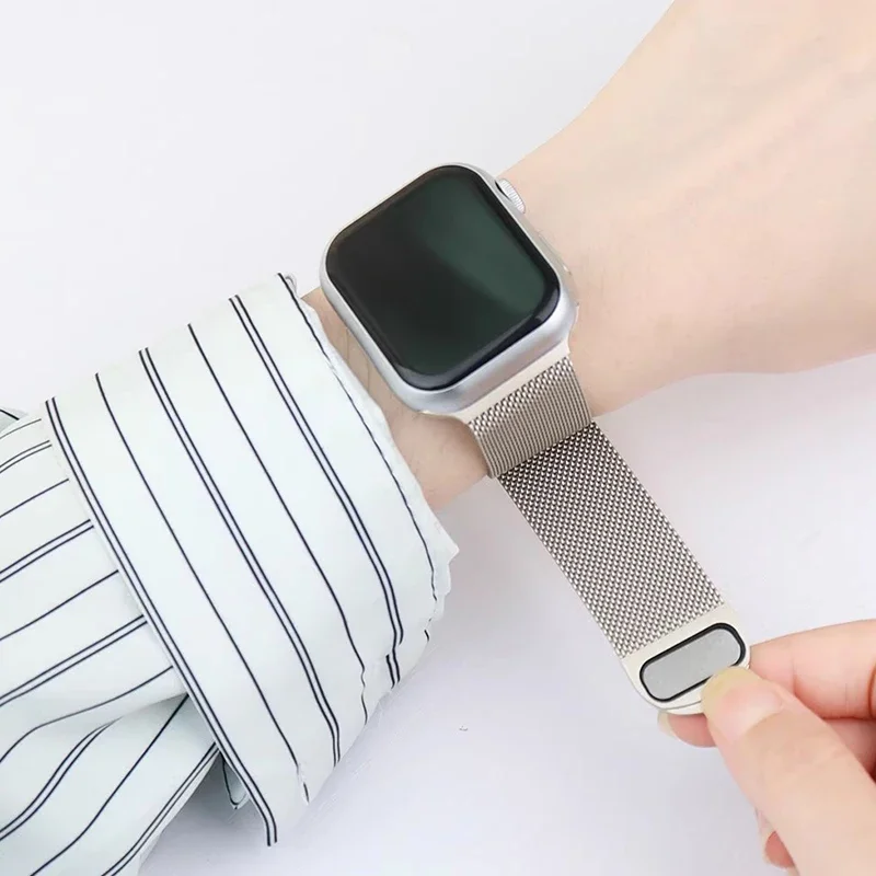 Milanese Loop Strap For Apple Watch Band 45mm 49mm 44mm 40 41 mm Metal Stainless Steel Bracelet Iwatch Series 9 8 Ultra 7 Correa