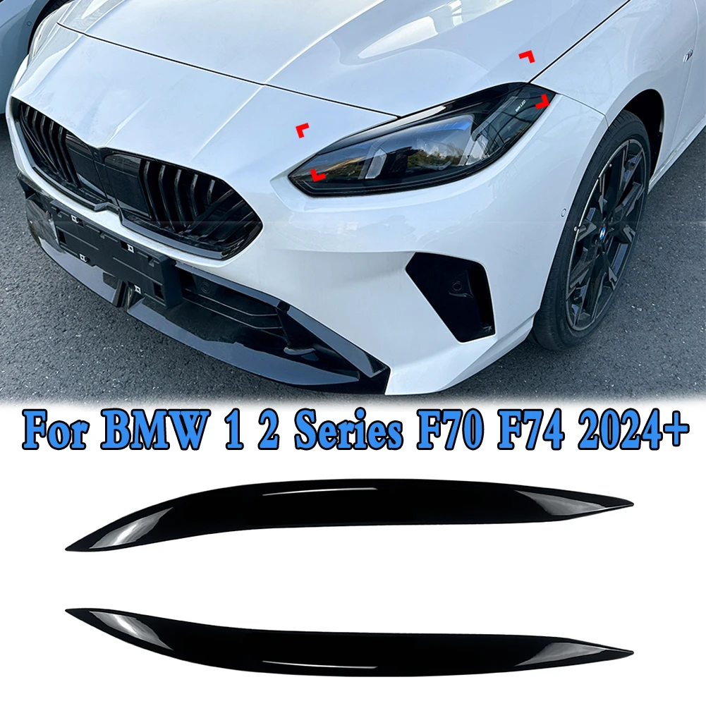 2 pezzi palpebre faro testa lampada sopracciglio copertura trim faro sopracciglio accessori auto per BMW 1 2 serie F70 F74 2024 +