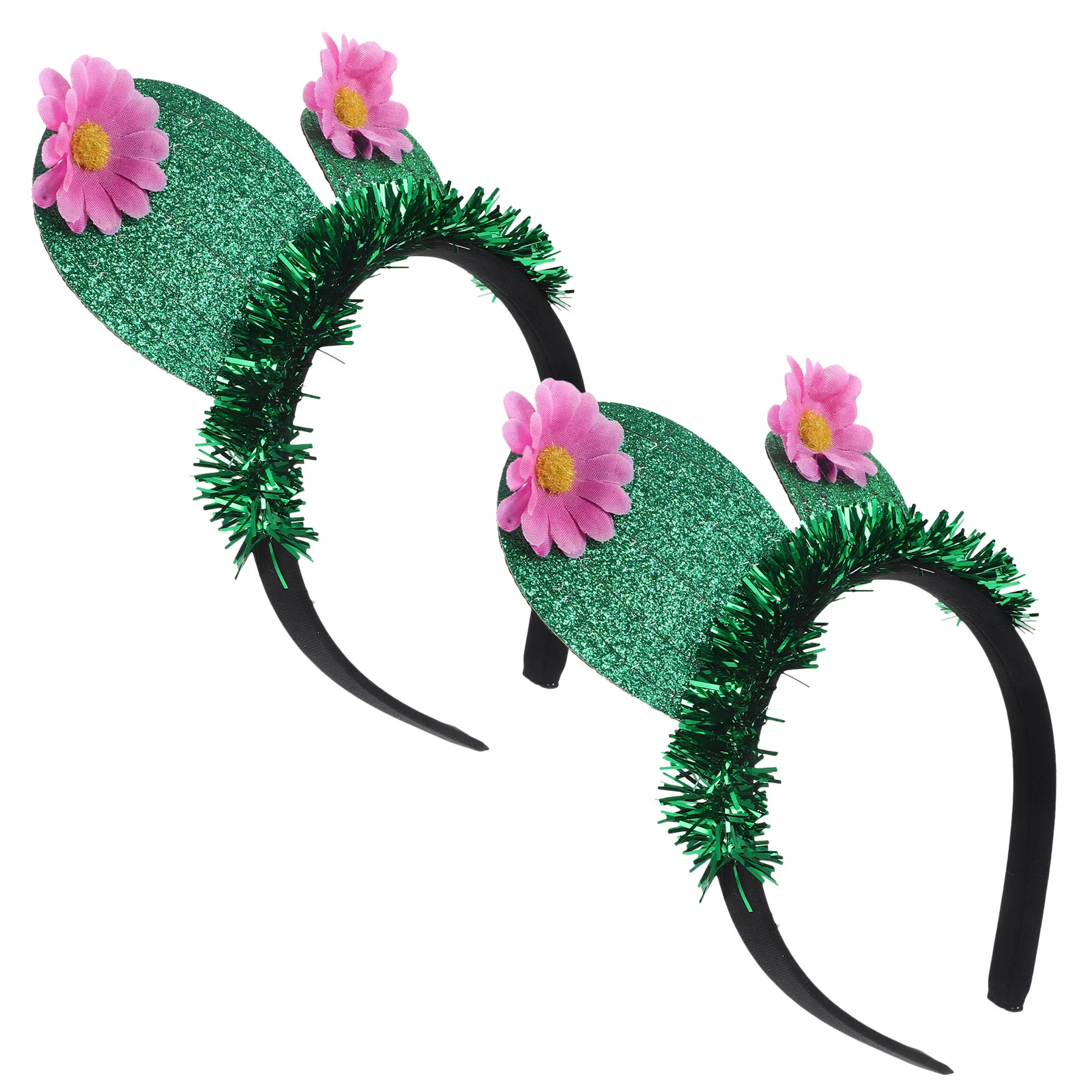 

2pcs Cactus Hair Hoop Glitter Tassel Festive Party Supply For Women Birthday Wedding Christmas Gift Hair Accessory
