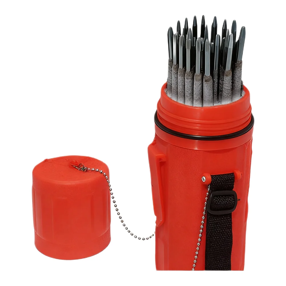 Portable MMA Electrode Storage Tube with 4 5kg Capacity Resistant Plastic with Carry Clip and Adjustable Strap