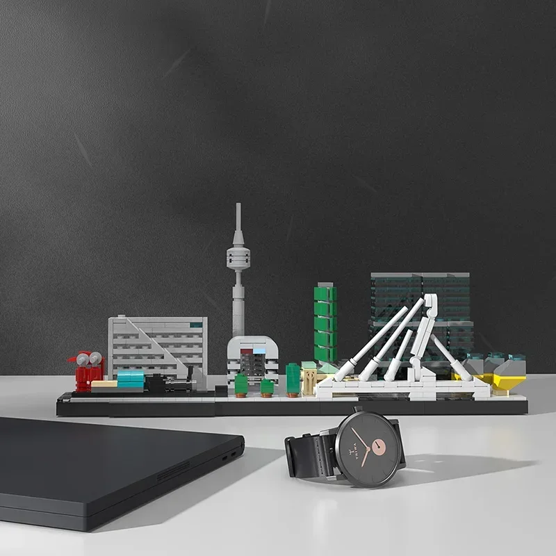 Moc City Netherlands Rotterdam Skyline Architecture Street View Building Blocks Modern House Scene House Model Toy Child Gift