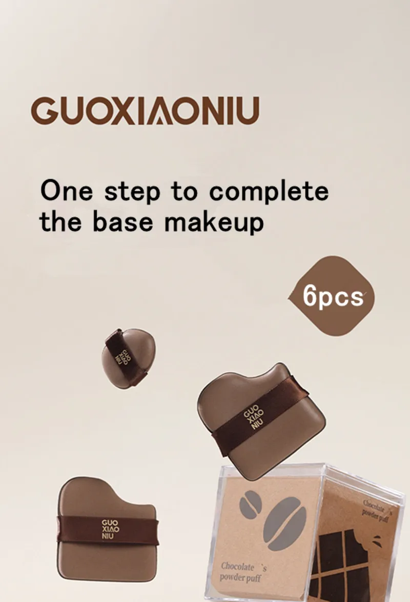 Guoxiaoniu 6PCS Make-Up Blender Puff Air Kissen Foundation Schwamm Lose Pulver Puffs Kosmetische Applikator Werkzeug Großhandel – Detail 1