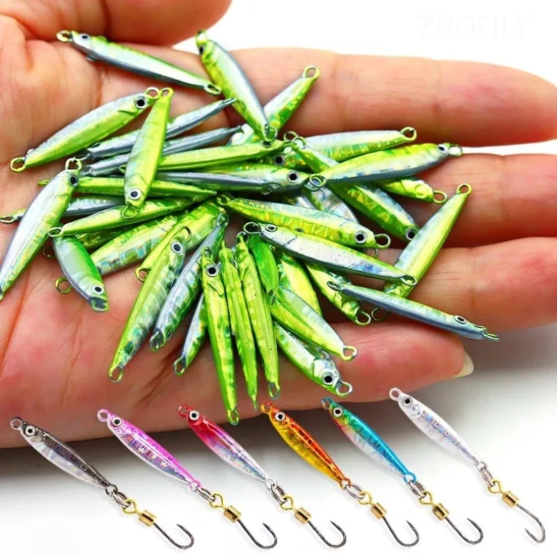 3g 5g Micro Metal Jig Fishing Lure Long Cast Sinking Mini Lead Bait Flutter Spoon for Trout Bass Creek Stream Light Tackle Setup - view 3