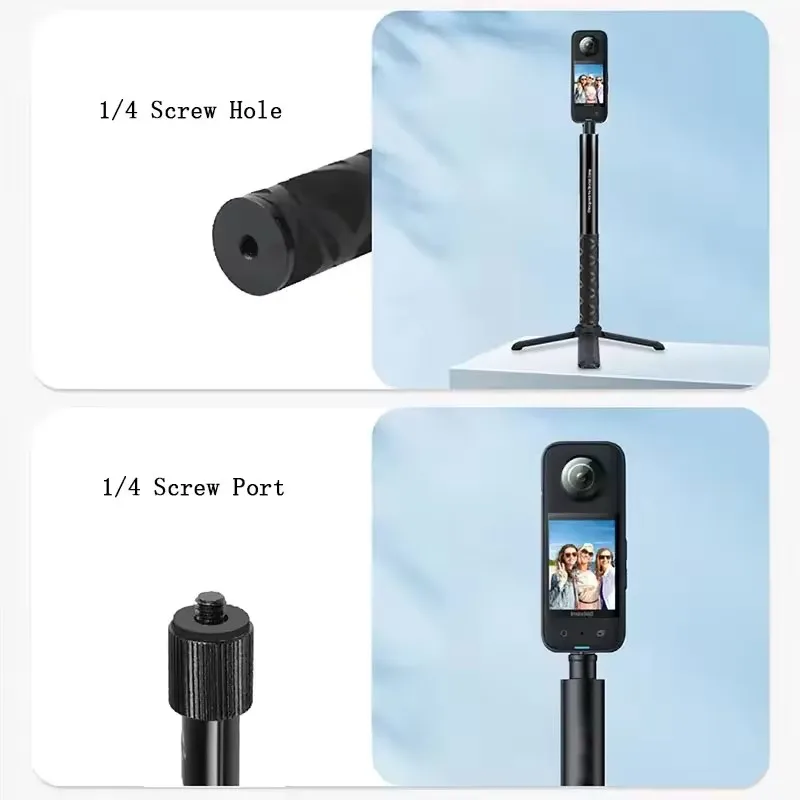 SORRISO 120 سنتيمتر عصا سيلفي غير مرئية الألومنيوم طويل تلسكوبي Monopod ترايبود تمديد قضيب لكاميرا الحركة Insta360