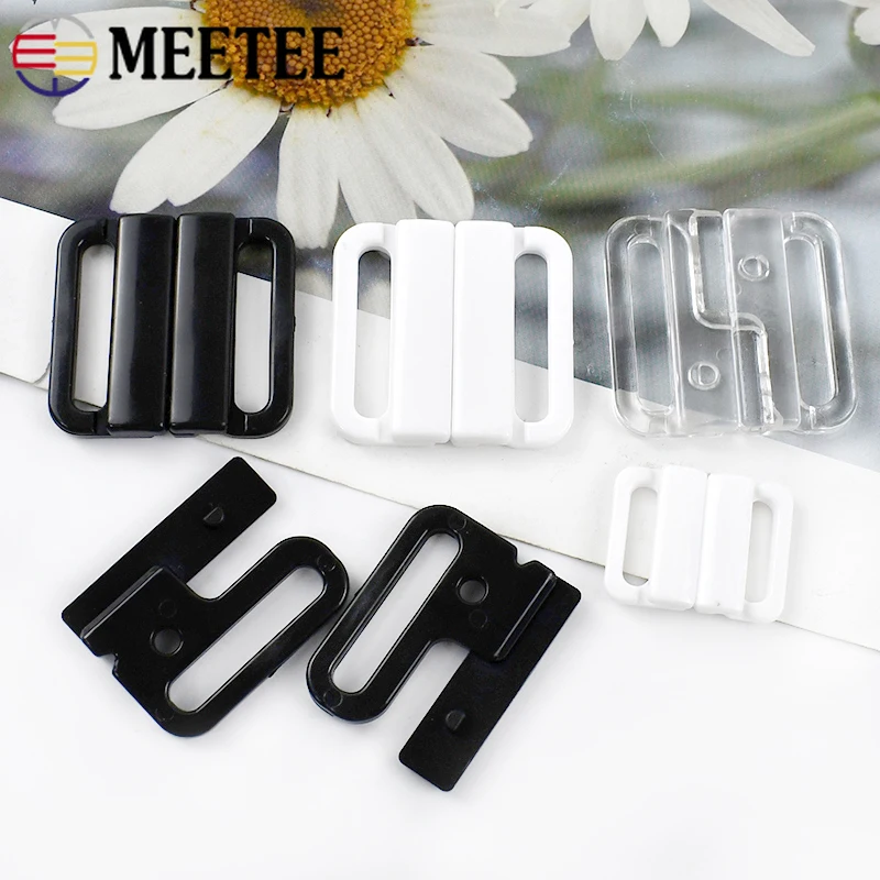 10/30Sets 10/15/20/25mm Plastic Buckle Resin Front Closure Adjustor Snap Button Bikini Underwear Clothes Clasp Sewing Accessory