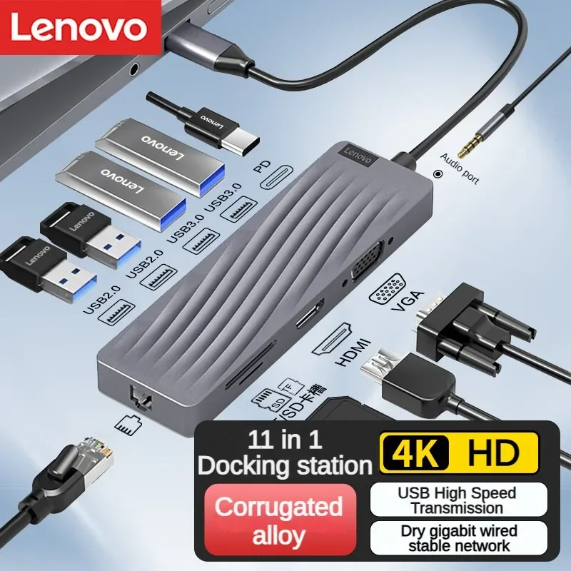 

Док-станция Lenovo Type-C, HDMI на VGA, USB 3,5