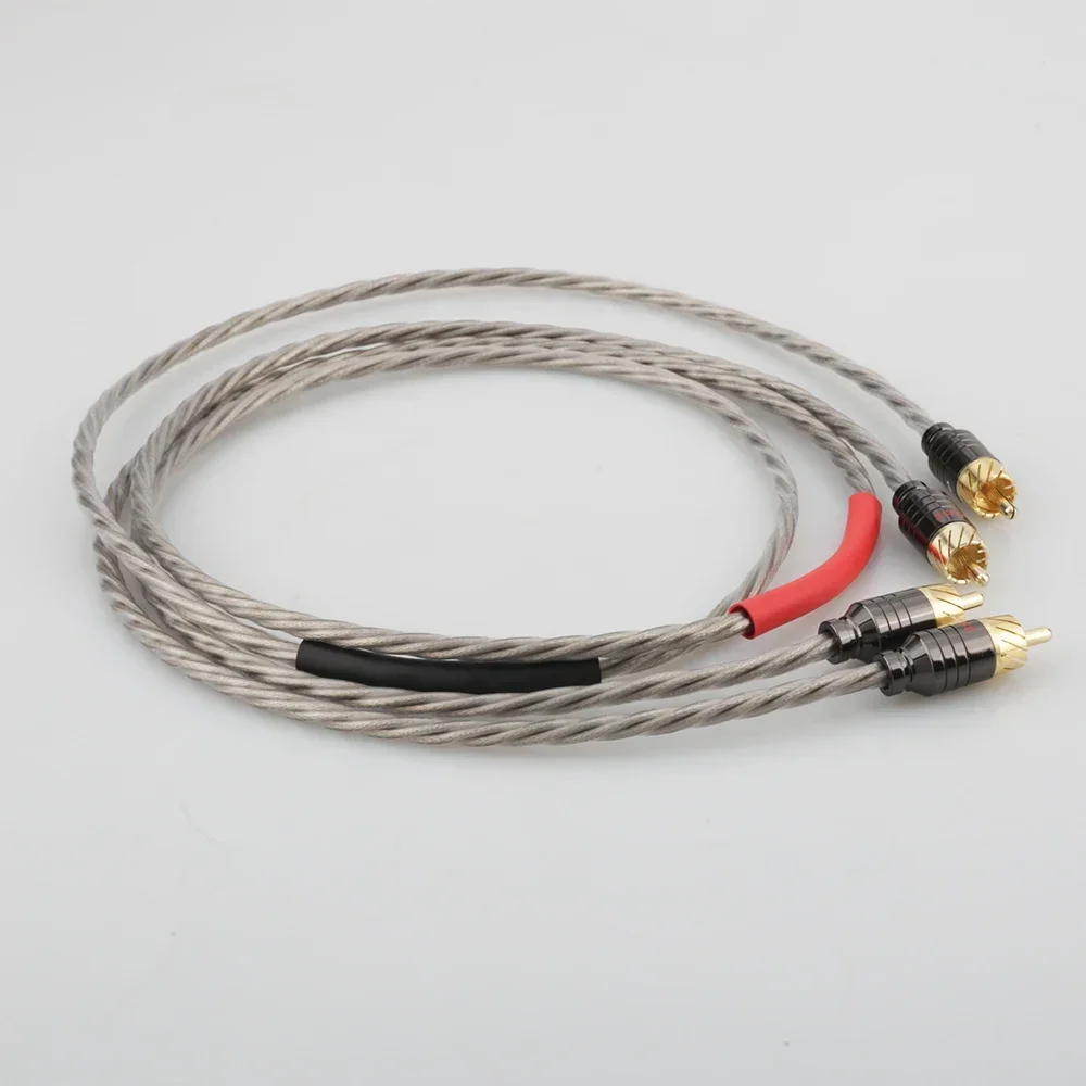 고품질 하이 엔드 실버 도금 RCA 상호 연결 케이블 RCA-RCA 오디오 케이블 CD AMP 용 아날로그 케이블