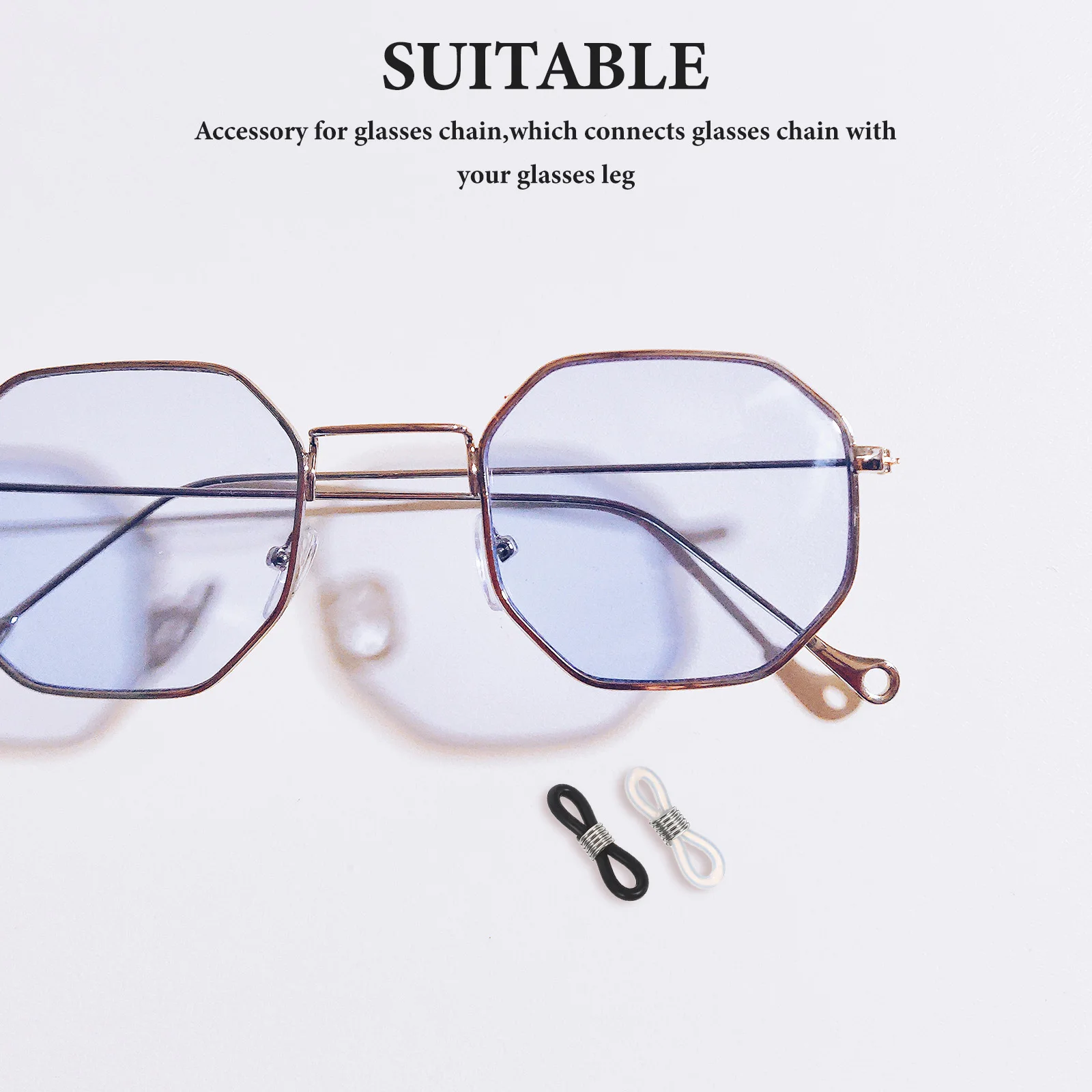 

12Pcs Non-Slip Eyeglass Chain Rubber Ends Connectors for Eyeglasses Holder Cord DIY Adjustment Rings 6 Black 6 White