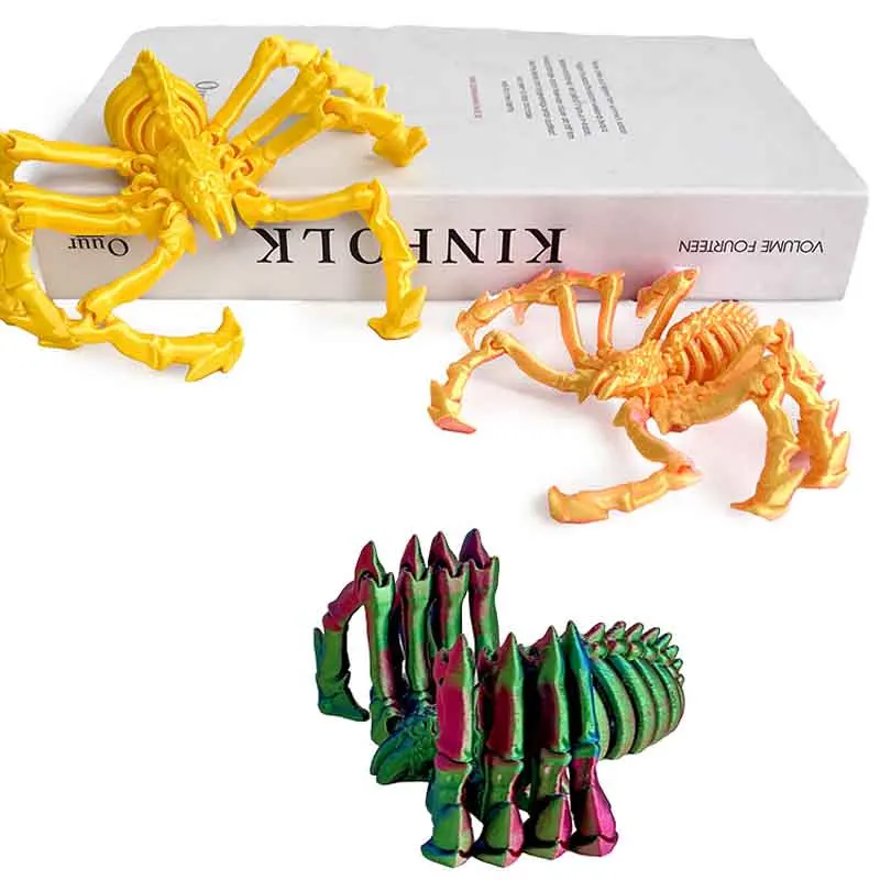 لعبة محاكاة العنكبوت المطبوعة ثلاثية الأبعاد، مفاصل متحركة متعاقد عليها، نموذج إبداعي لتزيين سطح المكتب، هدية زينة