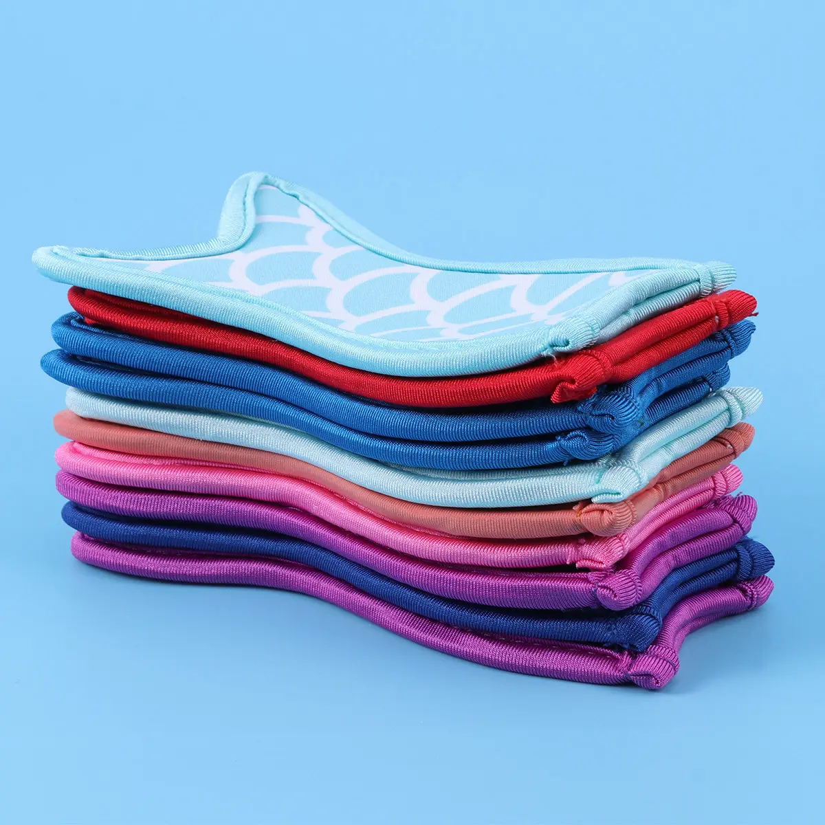 10Pcs Mermaid Ice Sleeves Reusable Freezing Insulation Ice Pop Holders for Stitched Edges Eva Polyester Material