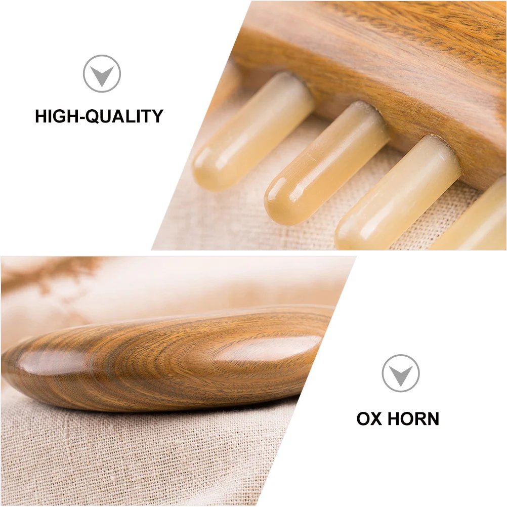 

1Pcs Wooden Buffalo Horn Comb Wide Tooth Design Smooth Hair Detangling Lightweight Portable for All Hair Types Styling Travel
