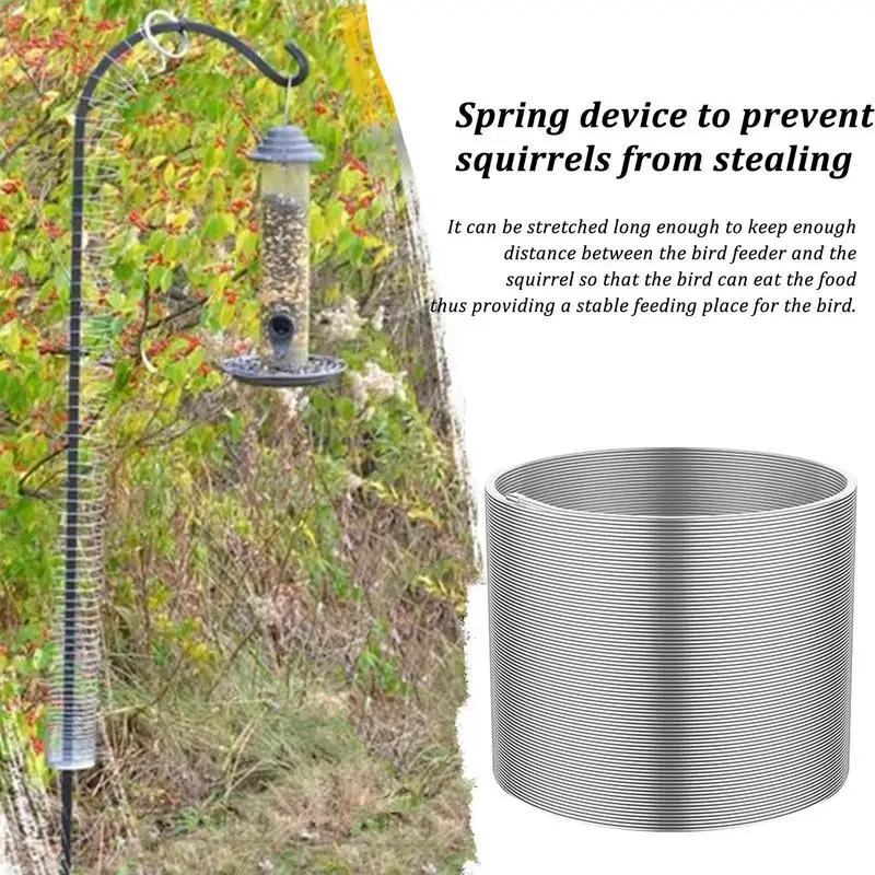 Squirrel Baffle For Bird Feeder High Quality Squirrel Proof barrier coil Spring Device Poles For Outdoor Bird Feeder Accessories