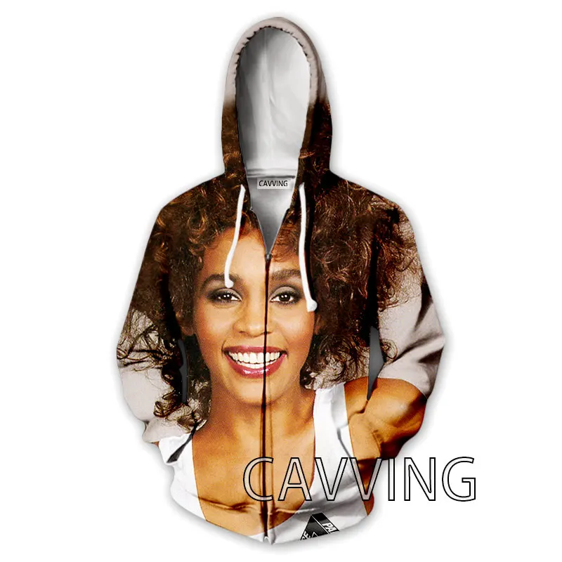 New Fashion 3D Print  Whitney Houston  Zipper Hoodies Zip Up Hooded Sweatshirts Harajuku Hoodie Hip Hop  Hoodies Sweatshirts