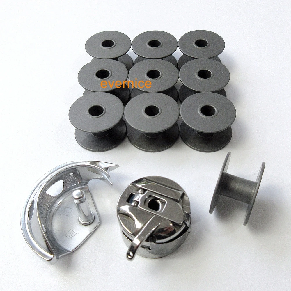 Shuttle Hook & Bobbin Case & 10 Bobbins for JUKI AMS-210D AMS-215D AMS-221D MOL-254