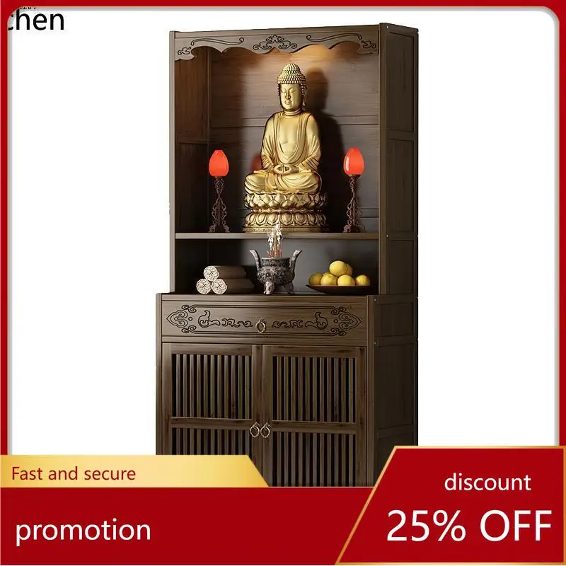 

CZ Standing Cabinet Shentai Cabinet God of Wealth Incense Case Guanyin Buddha Statue Cabinet Solid Wood Table Tribute Platform