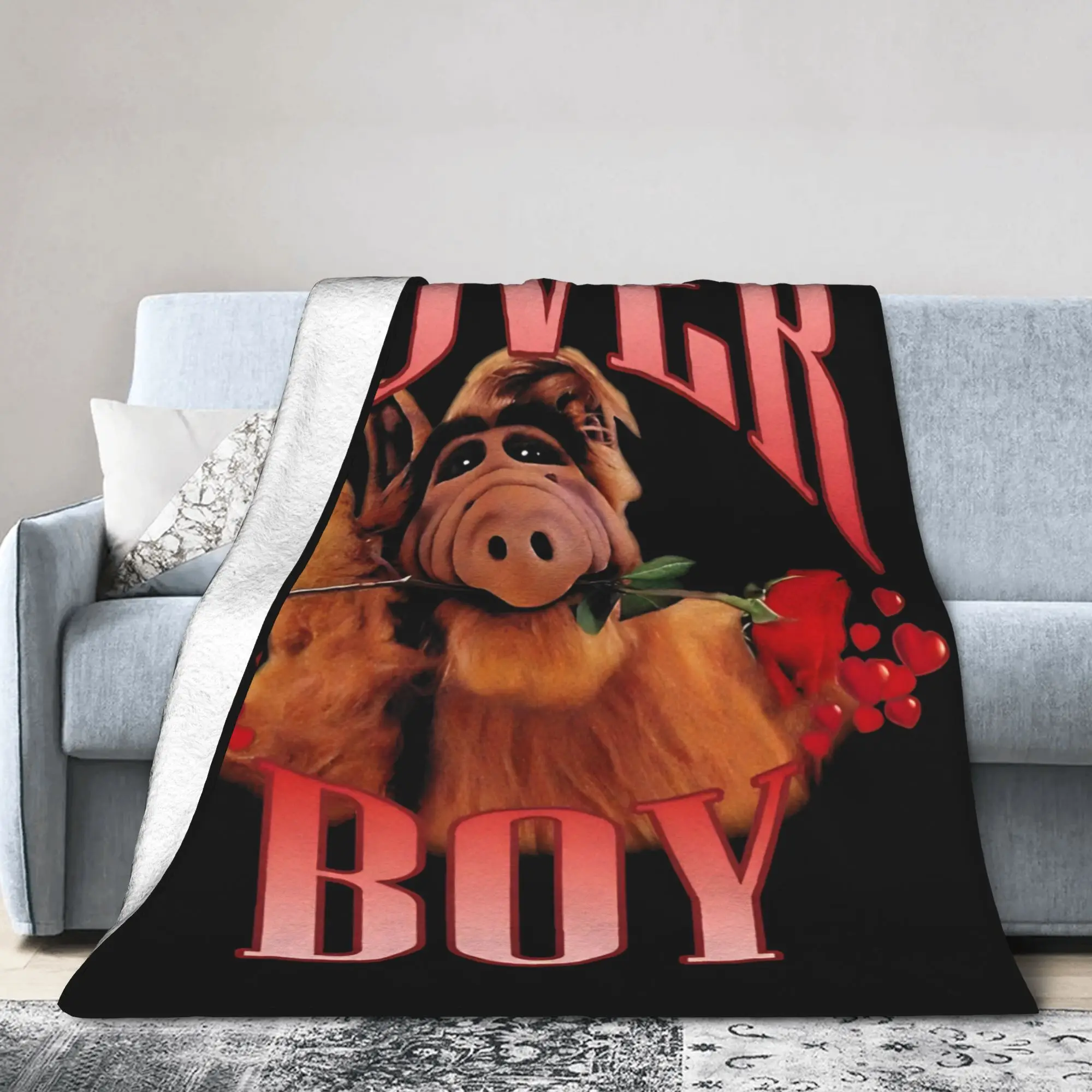 Lover Boy Alf Blanket Alien Life Form Flannel Vintage Warm Throw Blanket for Home Summer