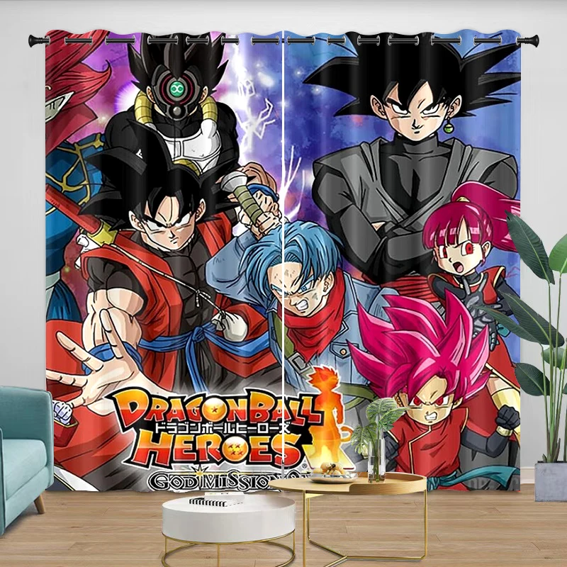 Cortinas de dibujos animados de Dragon Ball para niños, cortina opaca para ventana, decoración de dormitorio para niños y adolescentes, regalo para el hogar